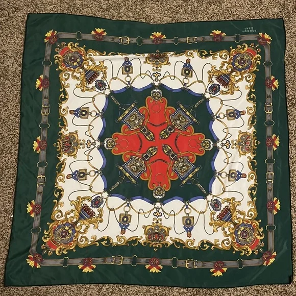 Vintage Hermes Paris silk scarf EUC